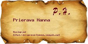 Prierava Hanna névjegykártya
